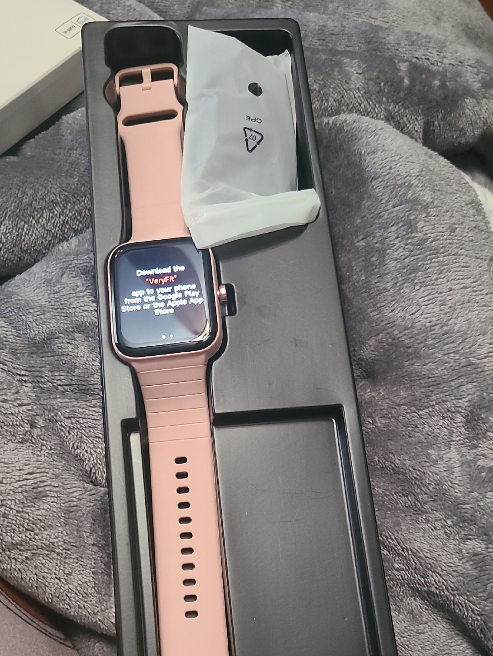 Rose Pink Smartwatch with Silicone Strap - Unbranded